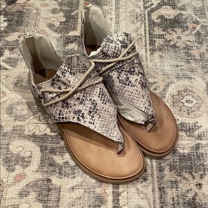 Very G Snakeskin and Tan Women's Sandals